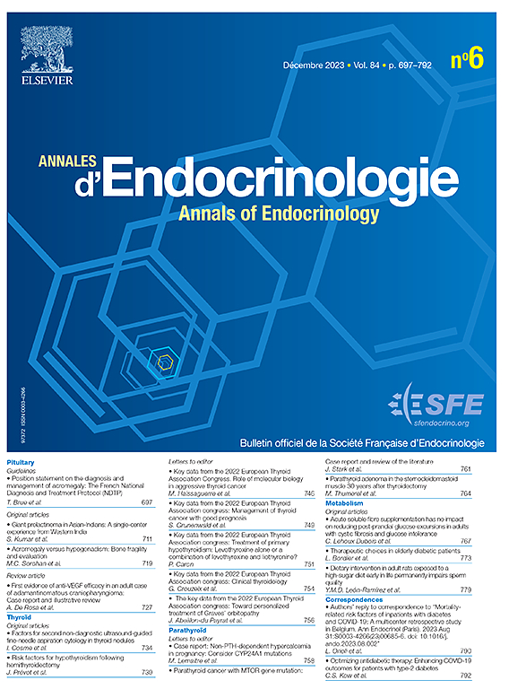 Go to journal home page - Annales d'Endocrinologie
